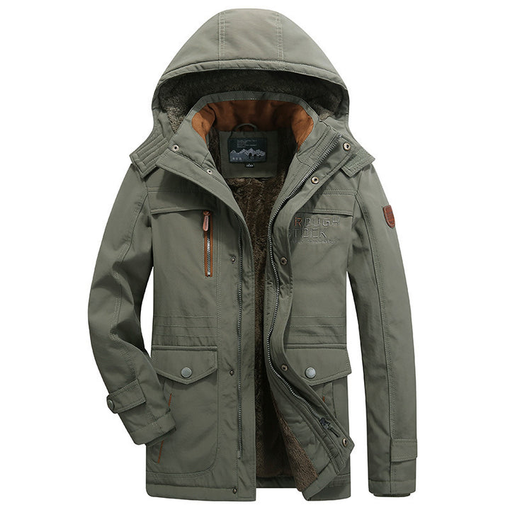 Men's insulated parka with teddy lining, hood and multifunction pockets Mune Fashion