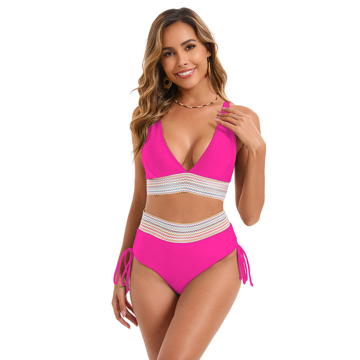 Women's High-Waisted Bikini Set with Trendy Lacing Details Mune Fashion