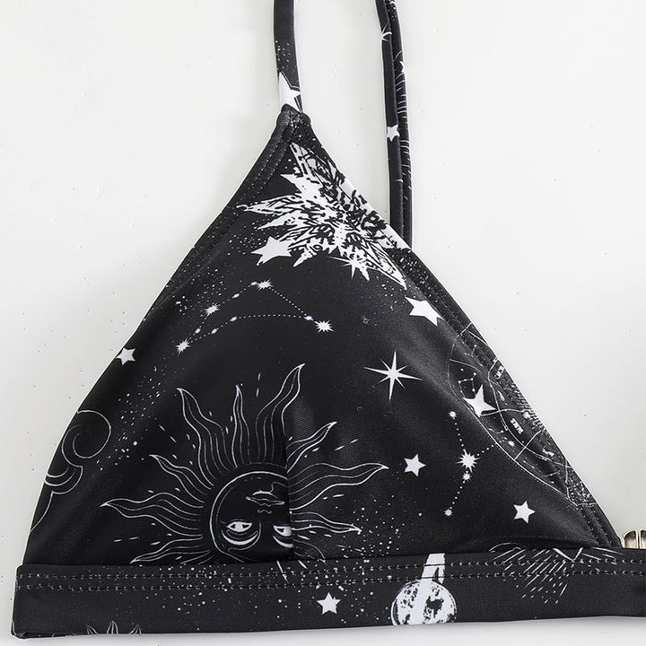 Women's Triangle Bikini with Astronomy Pattern Mune Fashion