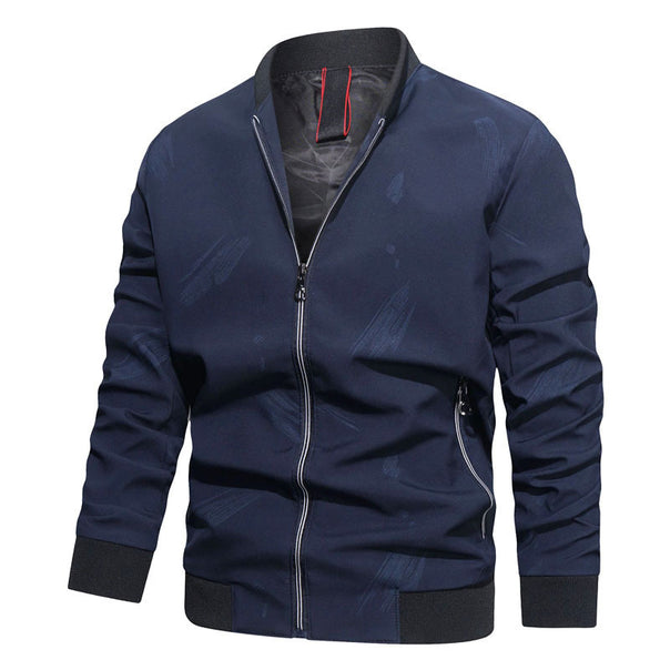 Men's Slim-Fit Bomber Jacket in urban minimal style with full zip and ribbed cuffs Mune Fashion