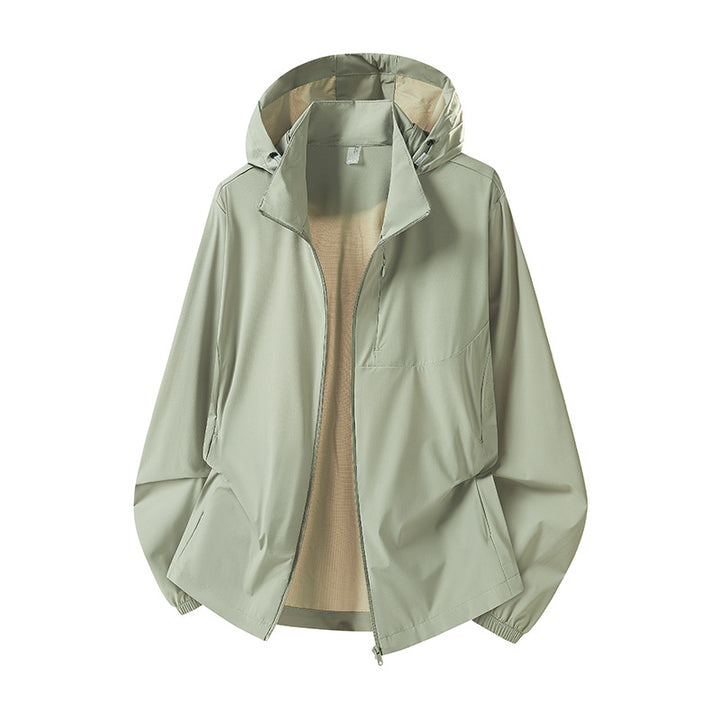 Women's Lightweight Windbreaker with Hood Mune Fashion