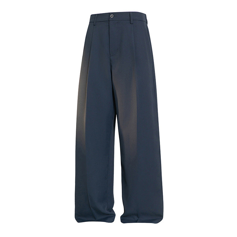 Men's leisure pants with asymmetrical cut