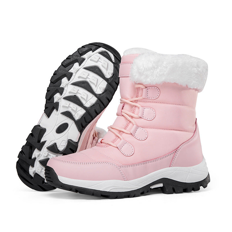 Ladies thermal snow boots with quilted insulation, teddy lining, and grippy profile sole Mune Fashion