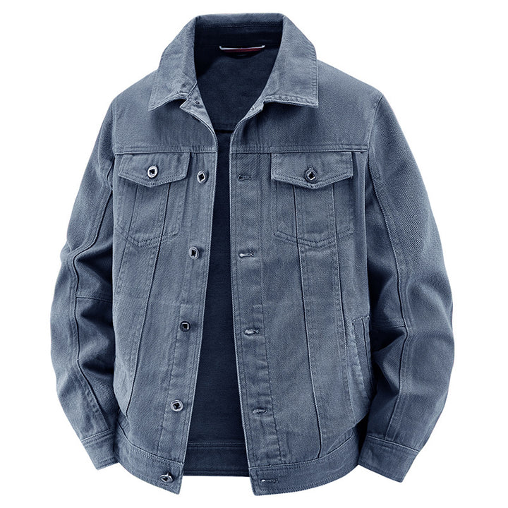 Men's jeans trucker jacket in vintage look with structured seam design and chest pockets Mune Fashion