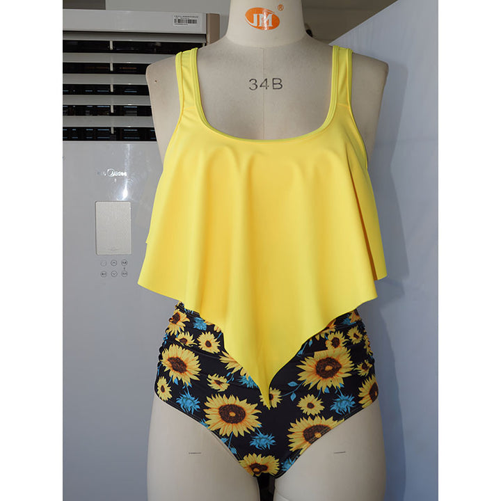 Women's one-piece swimsuit with floral overdress Mune Fashion