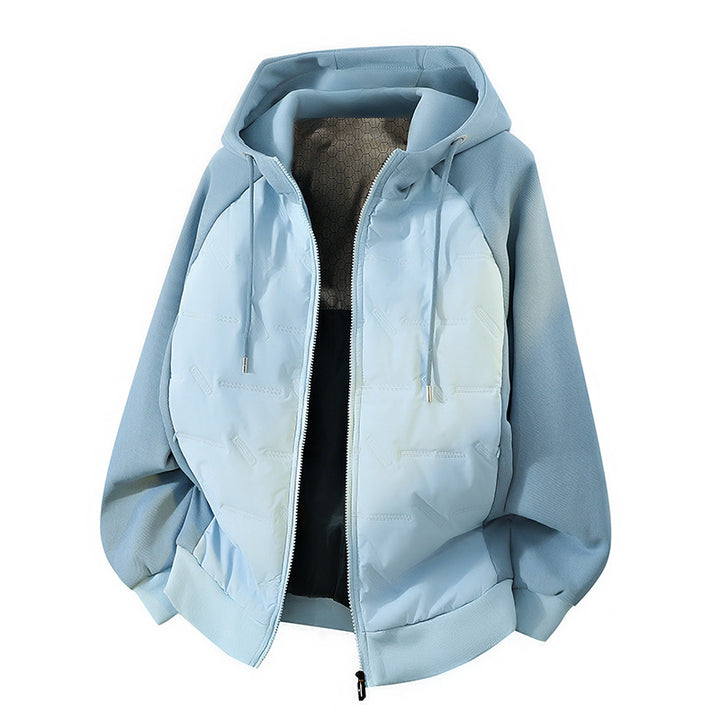 Men's lightweight hooded jacket with quilted lining, drawstring hood, and elastic waistband Mune Fashion