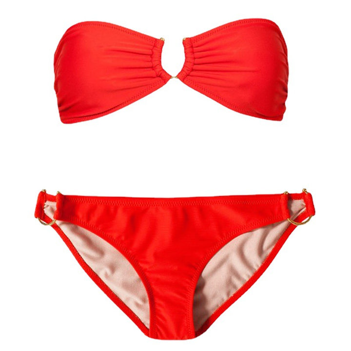 Women's Bandeau Bikini with Decorative Ring Mune Fashion
