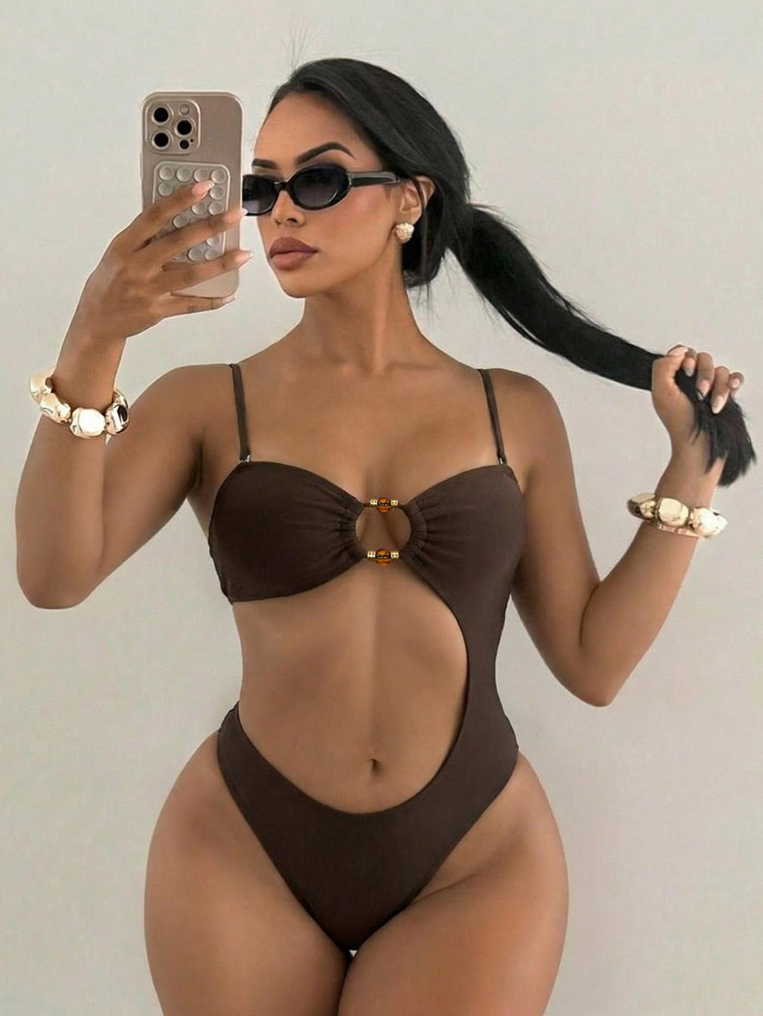 Women's Cut-Out Swimsuit with Unique Ring Detail Mune Fashion