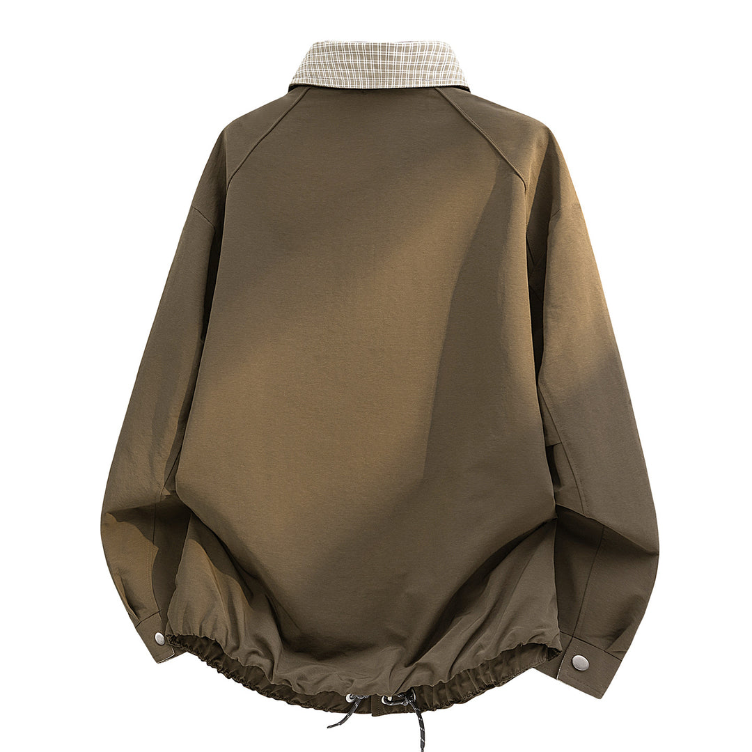 Men's Casual Transitional Jacket with Check Pattern Mune Fashion