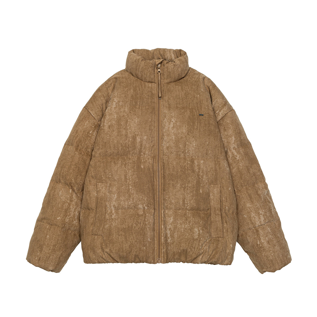 Men's Oversize Quilted Thermal Puffer Jacket with High Stand Collar Mune Fashion