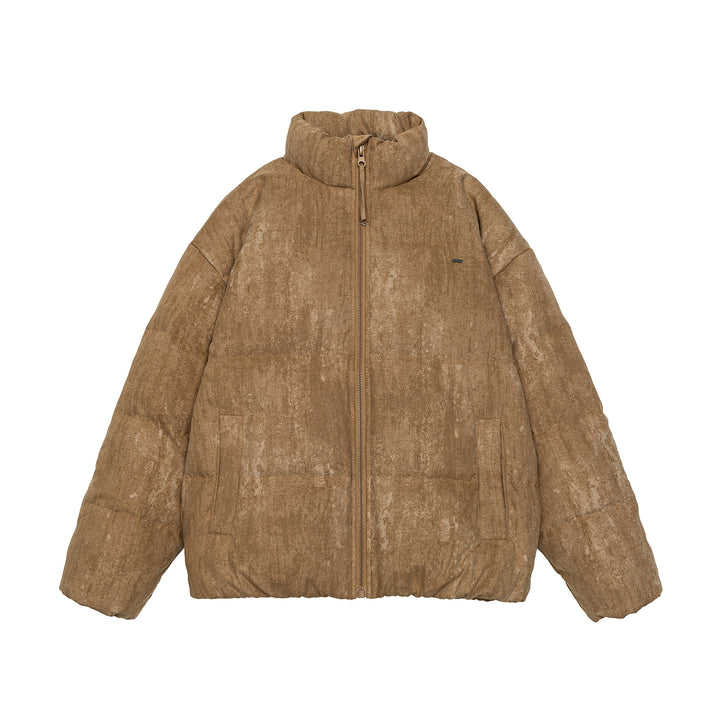 Men's Oversize Quilted Thermal Puffer Jacket with High Stand Collar Mune Fashion