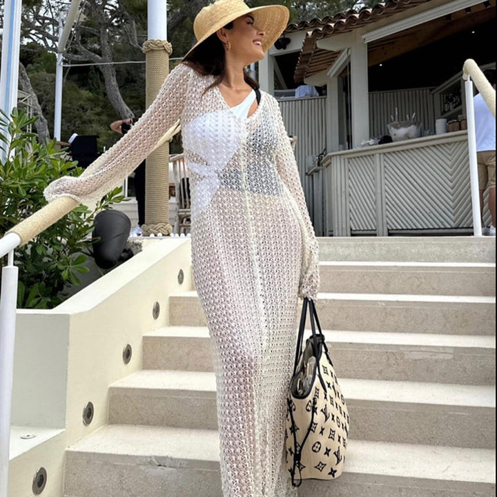 Women's Transparent Crochet Bathrobe Mune Fashion