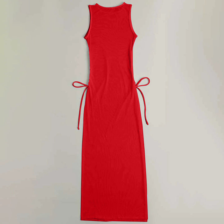 Women's Maxi Summer Dress with Side Tie Ribbons Mune Fashion