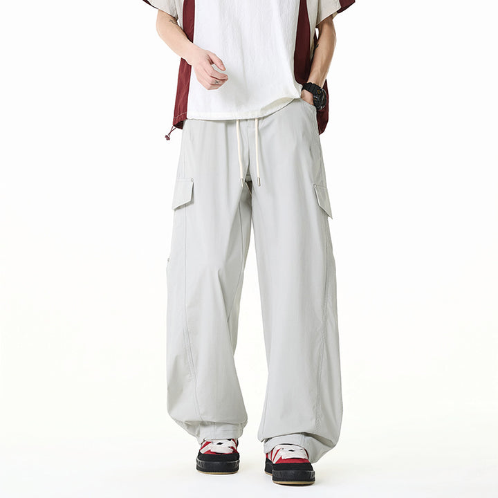 Damen Extraweite Cargo-Hose mit Tunnelzugbund, Klappentaschen und verstellbarem Beinabschluss Mune Fashion