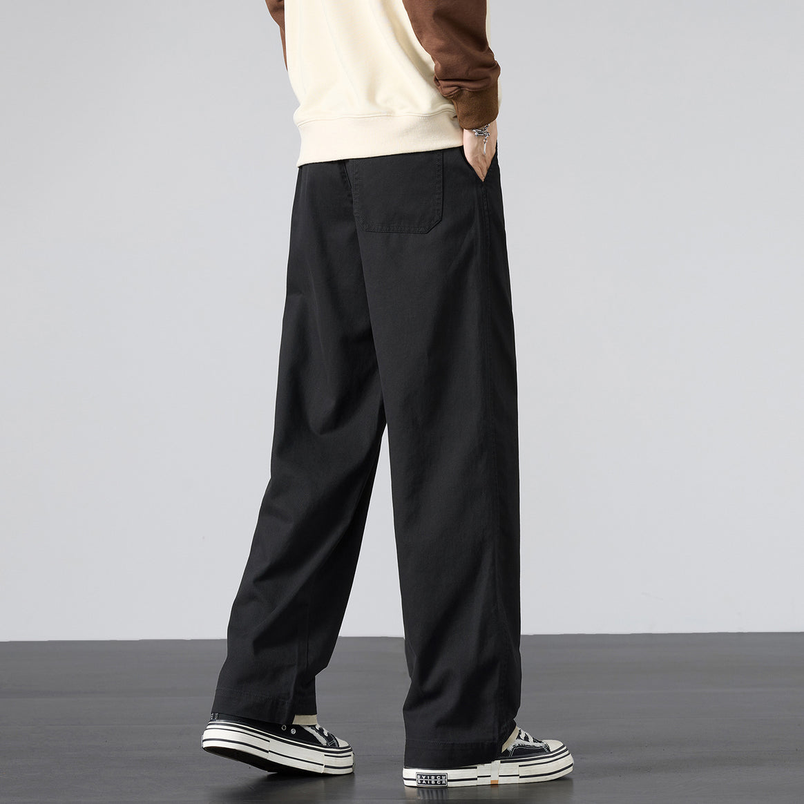 Men's Wide Cotton Canvas Pants in Wide Leg with Drawstring Waist Mune Fashion