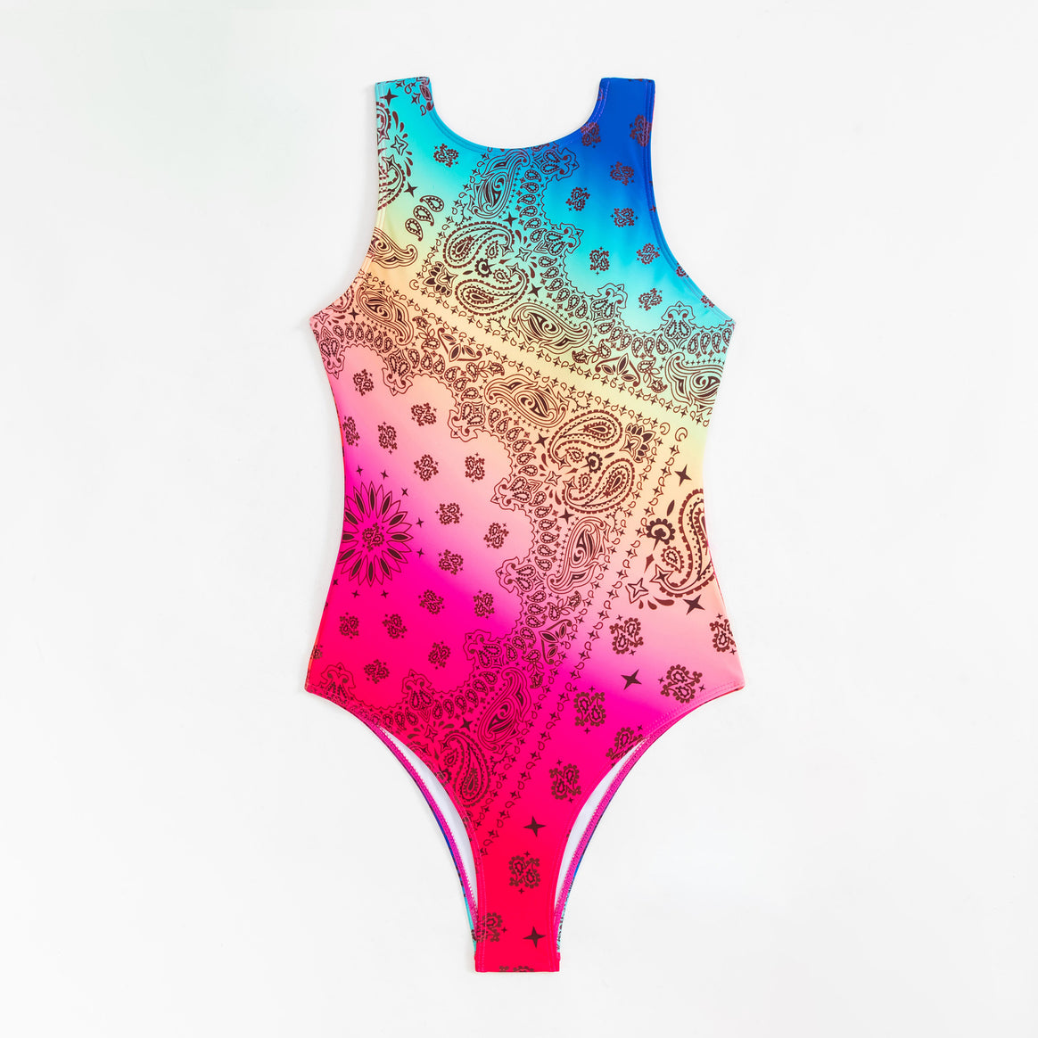 Women's One-Piece Swimsuit with Colorful Bandana Design Mune Fashion