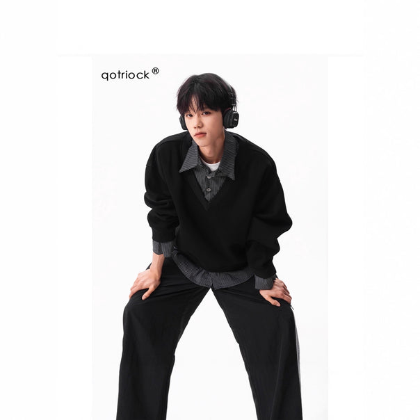 Men's Casual V-Neck Sweater Mune Fashion