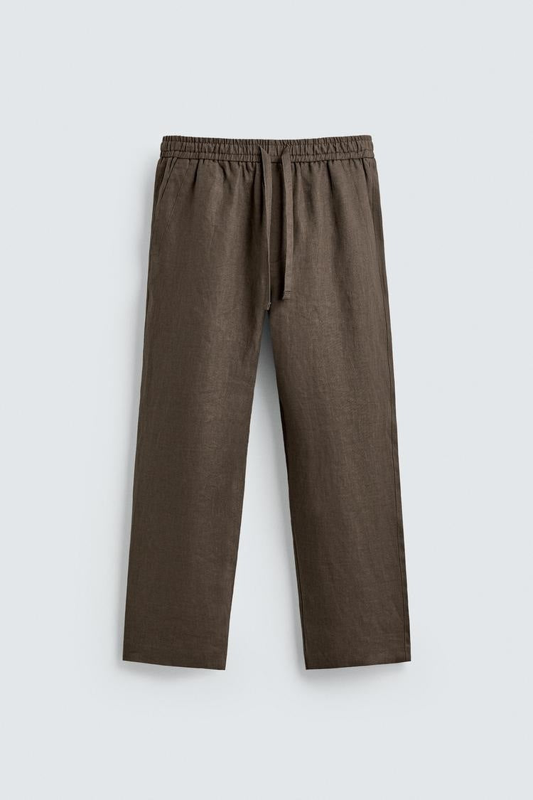 Men's linen pants with elastic waistband and drawstring Mune Fashion