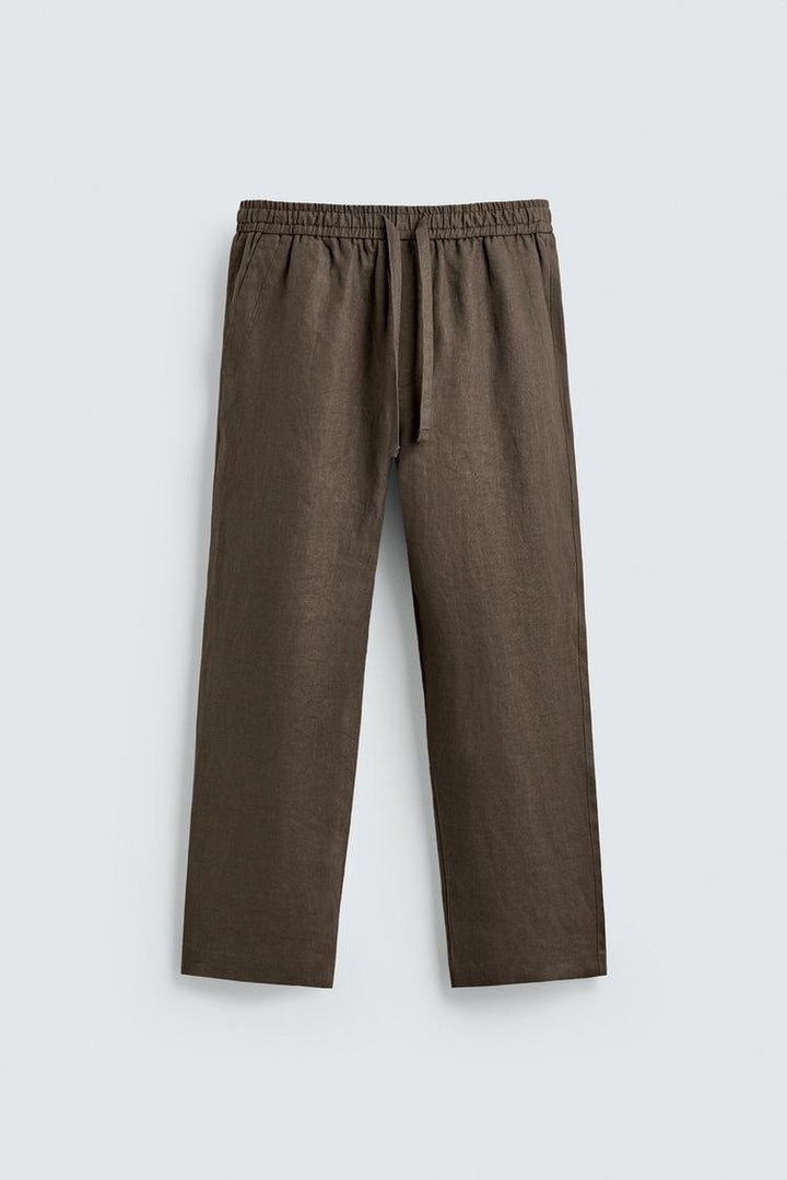 Men's linen pants with elastic waistband and drawstring Mune Fashion