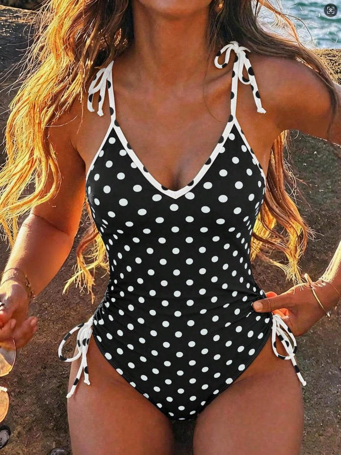 Women's one-piece swimsuit with playful polka dot design Mune Fashion