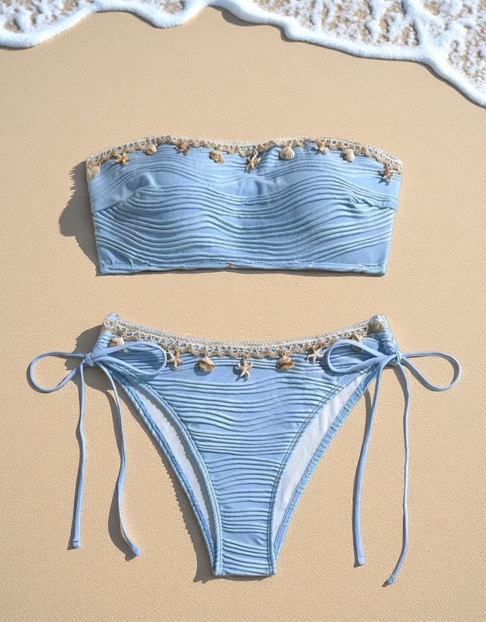Women's bandeau bikini with intricate shell details Mune Fashion