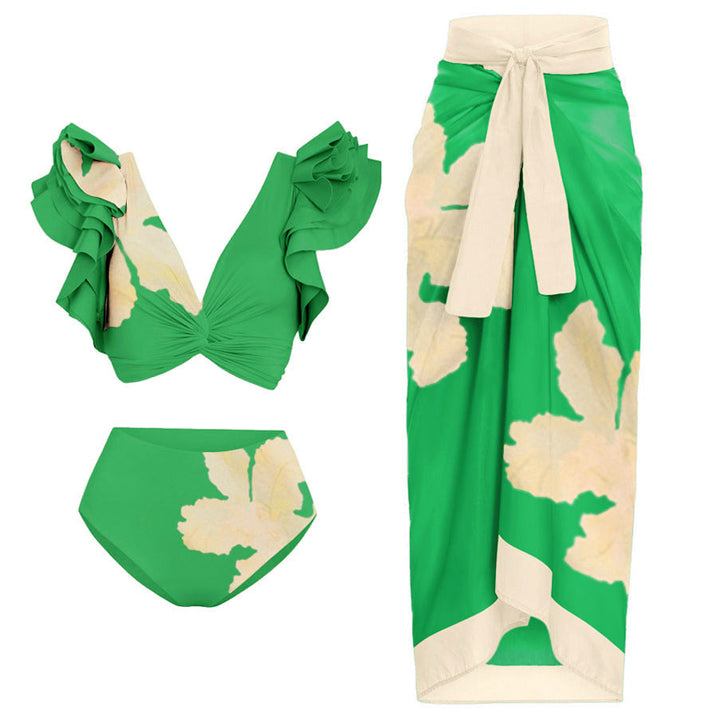 Ladies swimsuit with stylish wrap skirt Mune Fashion
