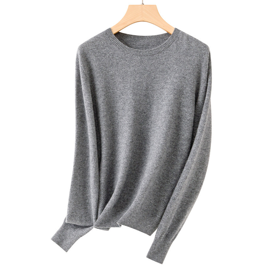 Women Fine Round Neck Fine Knit Sweater with Light Oversize Fit Mune Fashion