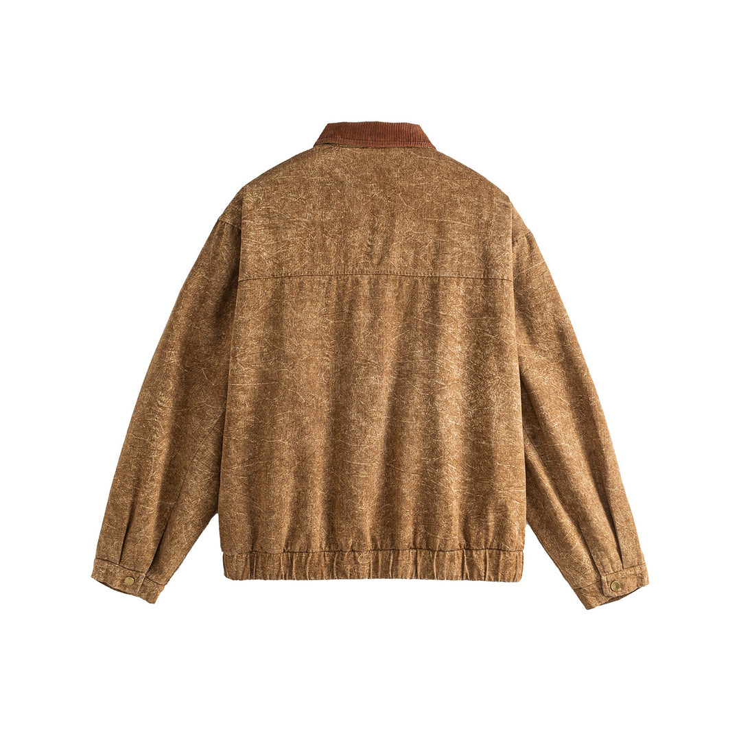 Unisex Boxy-Canvas-Bomber Jacket with Cord Collar and Utility Flap Pockets Mune Fashion