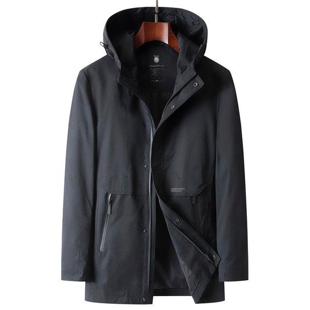 Men's Waterproof, Breathable City Overall Jacket with Hood and Minimalist Utility Look Mune Fashion