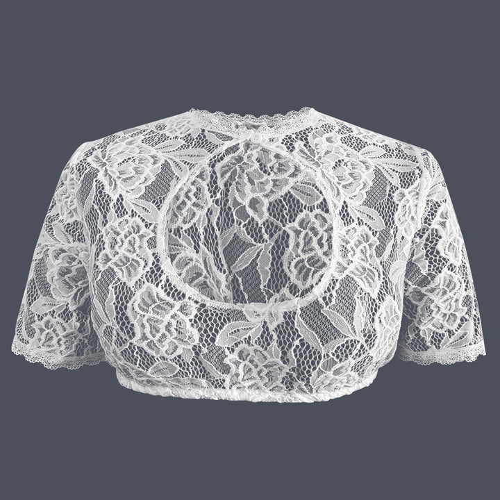 Ladies nan lace bolero with high collar and short sleeves Mune Fashion