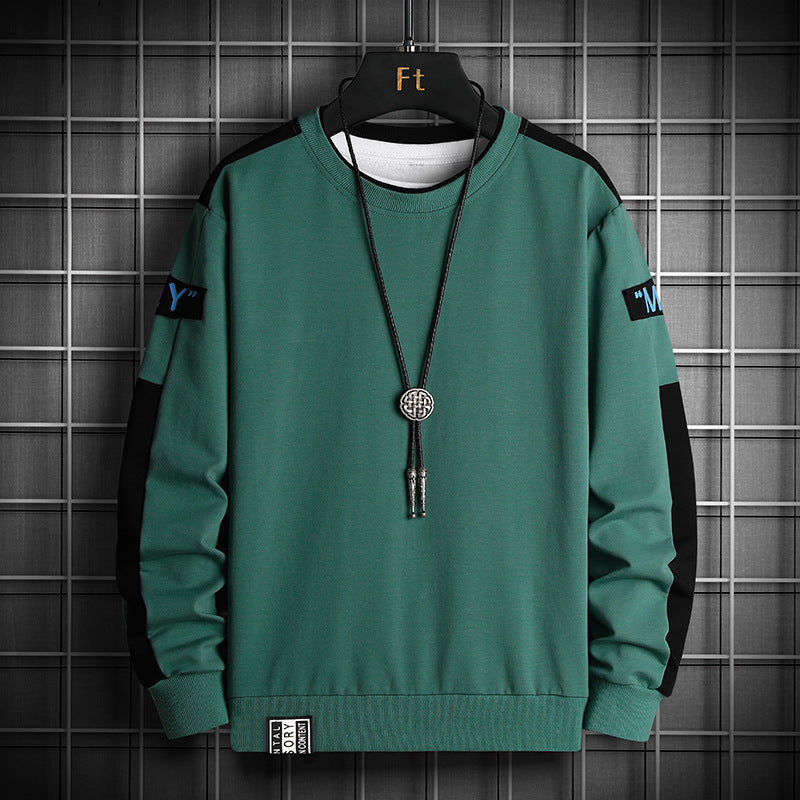 Men's Loose Sweatshirt in Urban Layer Look with Shoulder Panels and Ribbed Hem Mune Fashion