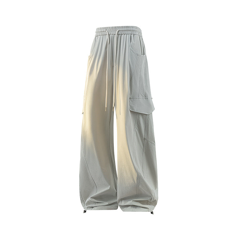 Damen Extraweite Cargo-Hose mit Tunnelzugbund, Klappentaschen und verstellbarem Beinabschluss Mune Fashion