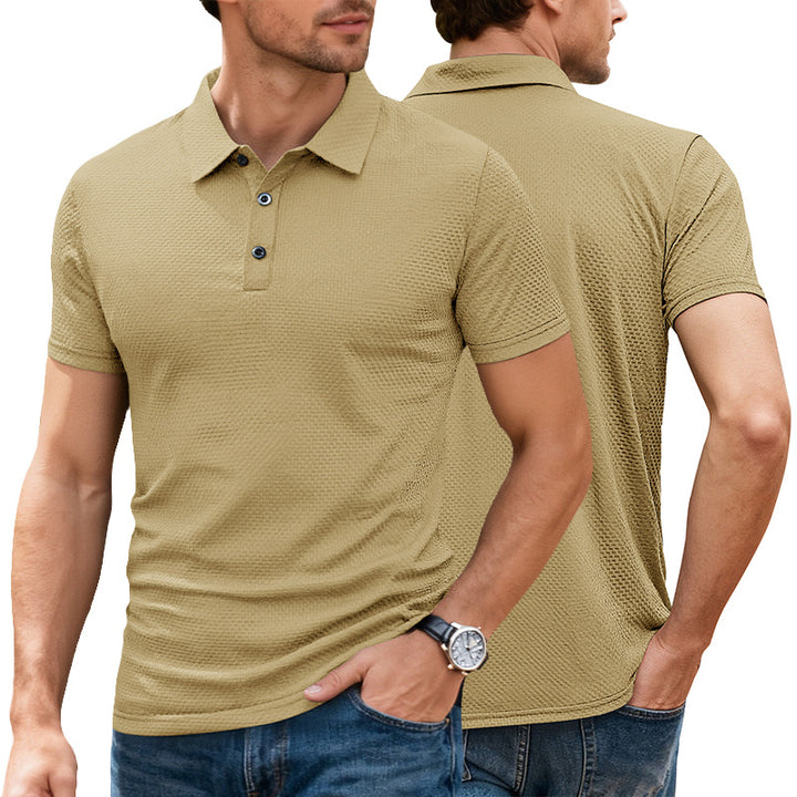 Men's nano structured micro jacquard polo shirt with slim fit and elastic comfort stretch Mune Fashion