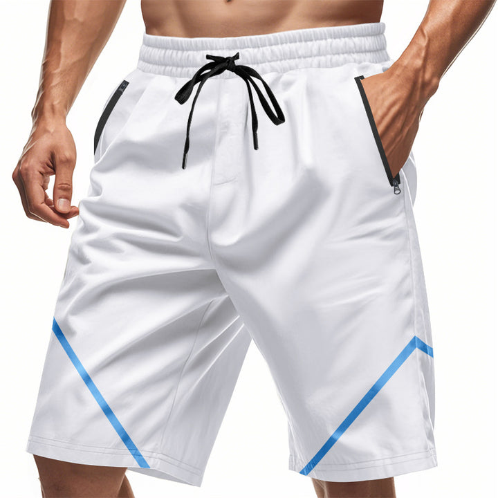 Men's breathable training shorts with zippered pockets and elastic drawstring waistband Mune Fashion
