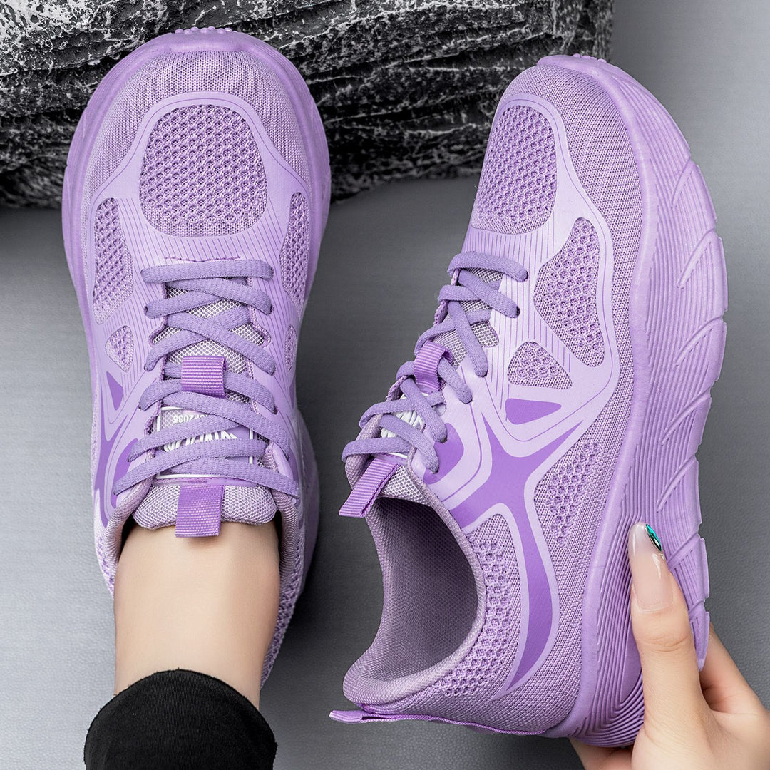Ladies seamless performance walking sneaker with breathable knit upper, reinforced toe cap and extra high cushioning platform sole Mune Fashion