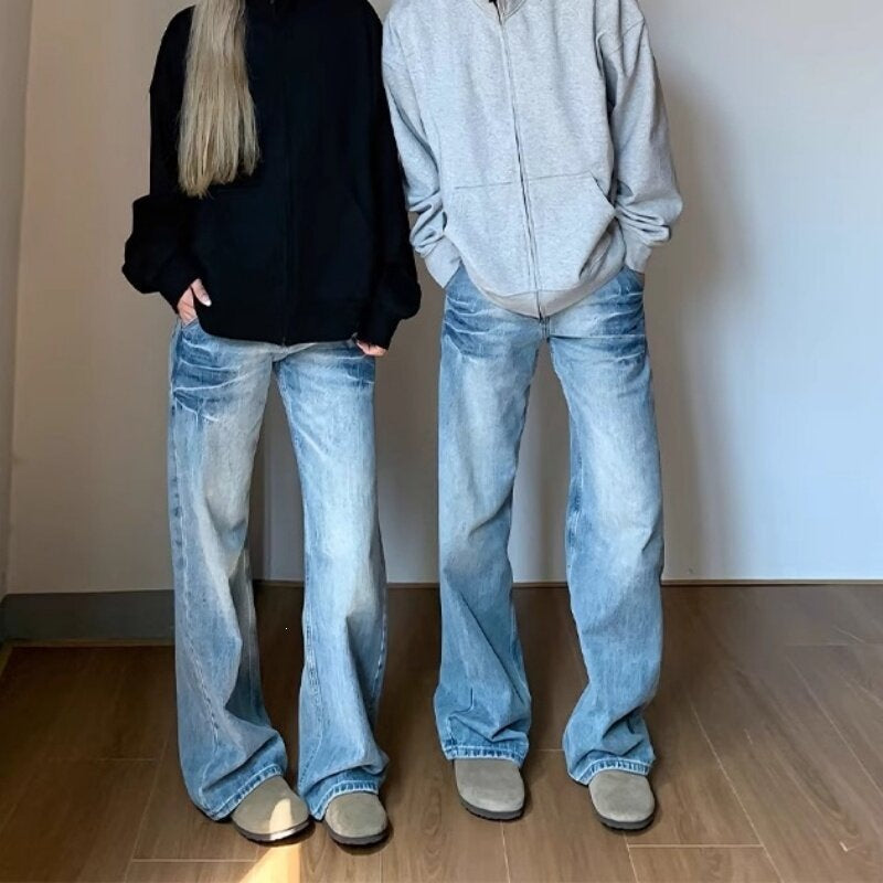 Women Casual Wide Cut Jeans Mune Fashion