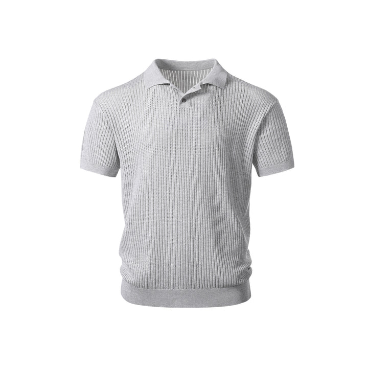 Herren Kurzarm-Feinstrick-Poloshirt mit Strukturstrick und luftiger Perforation Mune Fashion