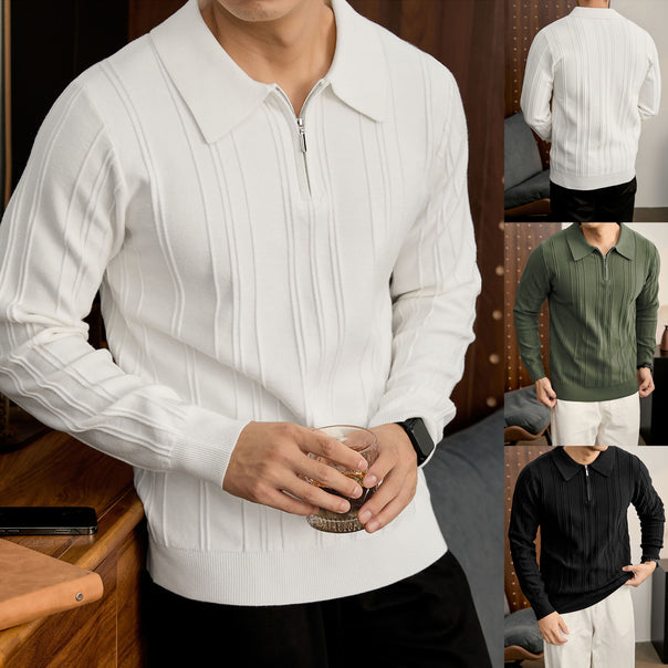 Men's Fashionable Chunky Knit Sweater with Zipper Mune Fashion
