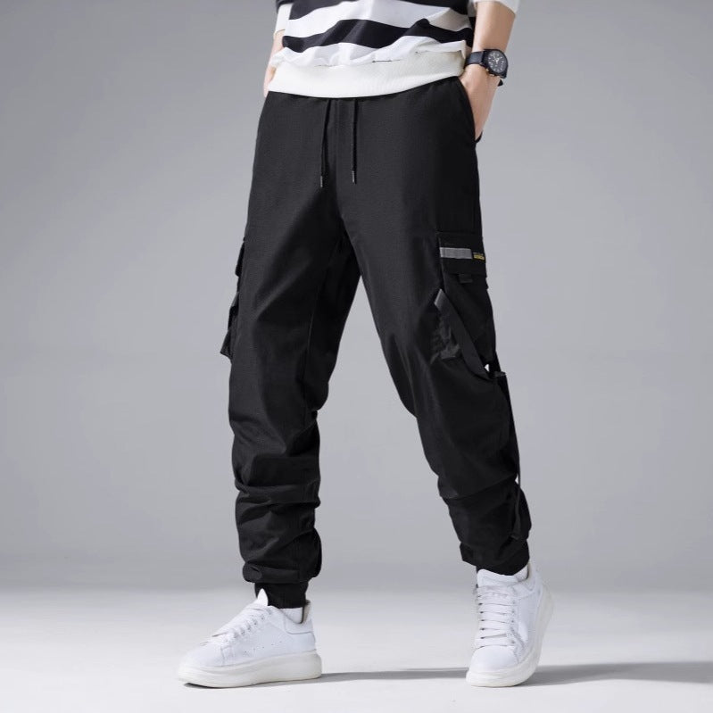 Men's Tech Cargo Jogger with tactical flap pockets, adjustable nylon straps, and elastic ankle hem Mune Fashion