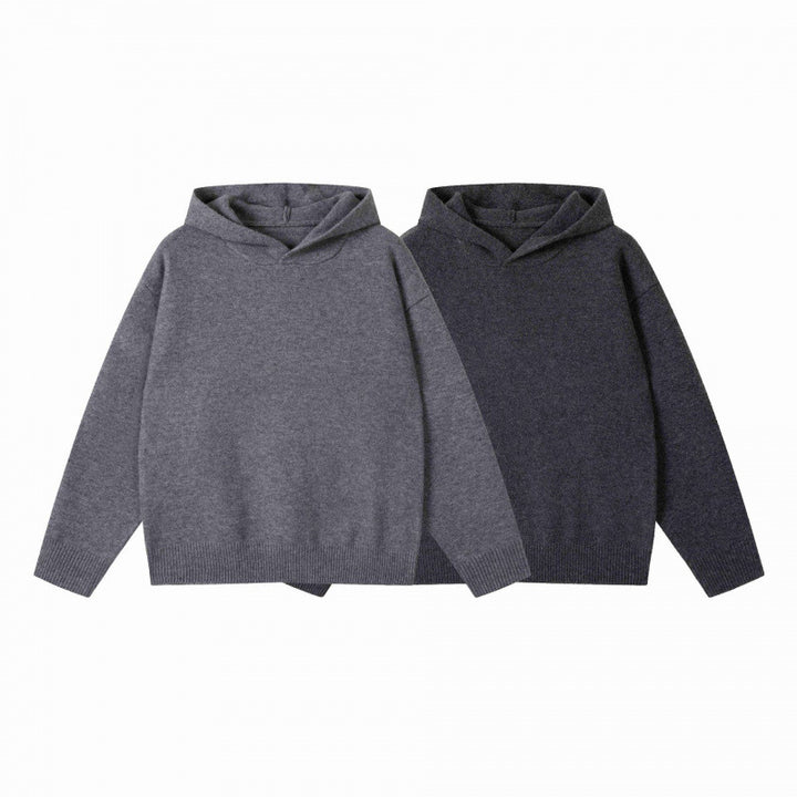 Unisex Oversized Fine Knit Hoodie with Raglan Sleeves and Ribbed Hem Mune Fashion