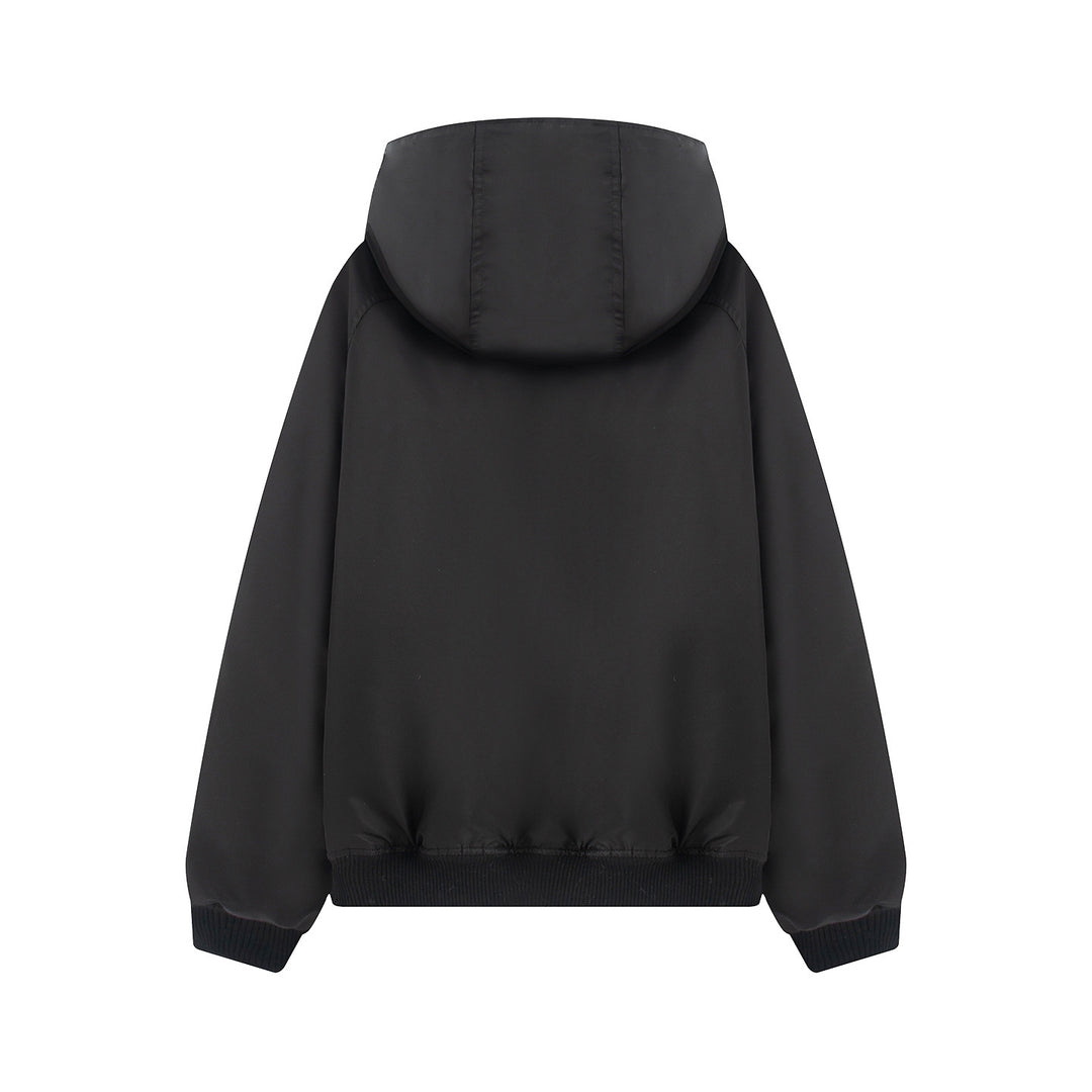 Women's non-padded hooded jacket with teddy lining, concealed zipper and ribbed cuffs Mune Fashion
