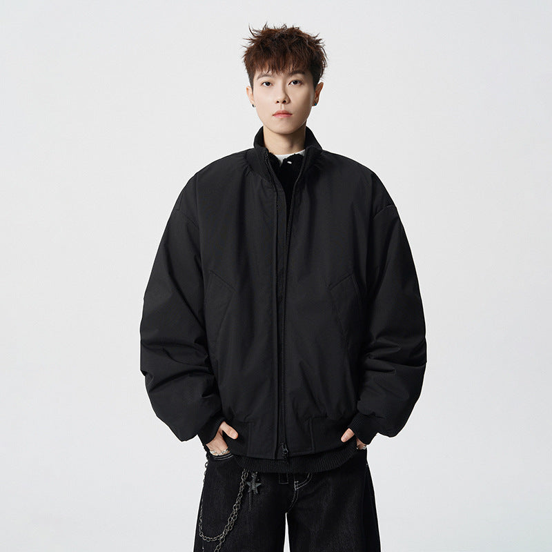 Men's Oversized Bomber Jacket with Padded Filling and Ribbed Hem Mune Fashion