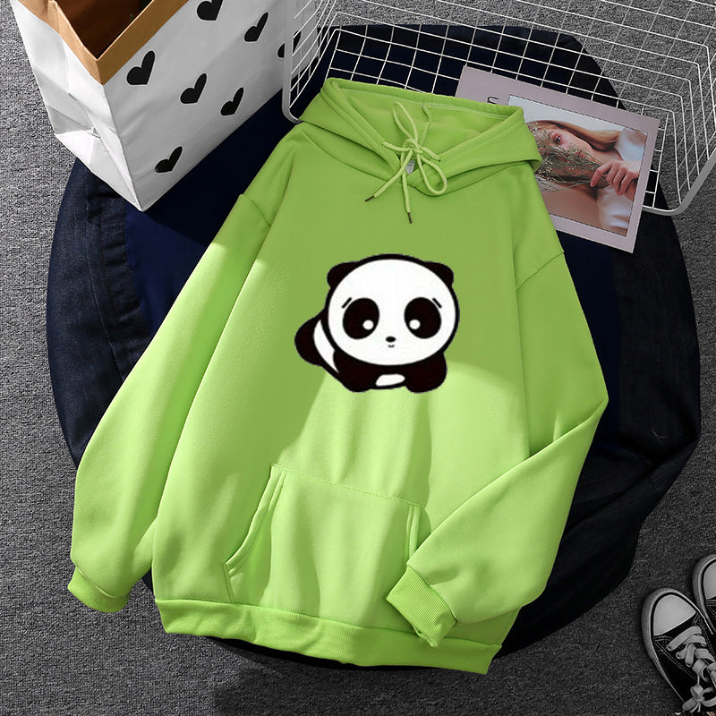 Women's cozy oversized hoodie in streetwear cut with kangaroo pocket and cute panda motif embroidery Mune Fashion