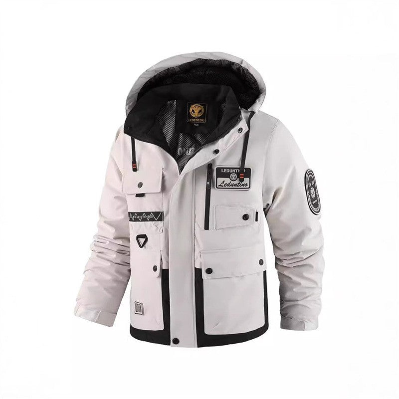Men's Urban Multifunctional Outdoor Parka with Hood, Water-Repellent Softshell and Multiple Pockets Mune Fashion