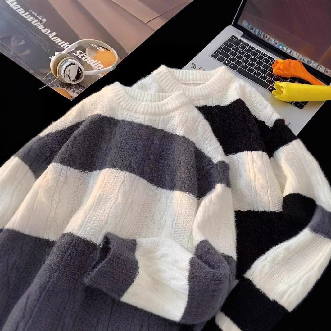 Women's Casual Knit Sweater with Cable Pattern Mune Fashion