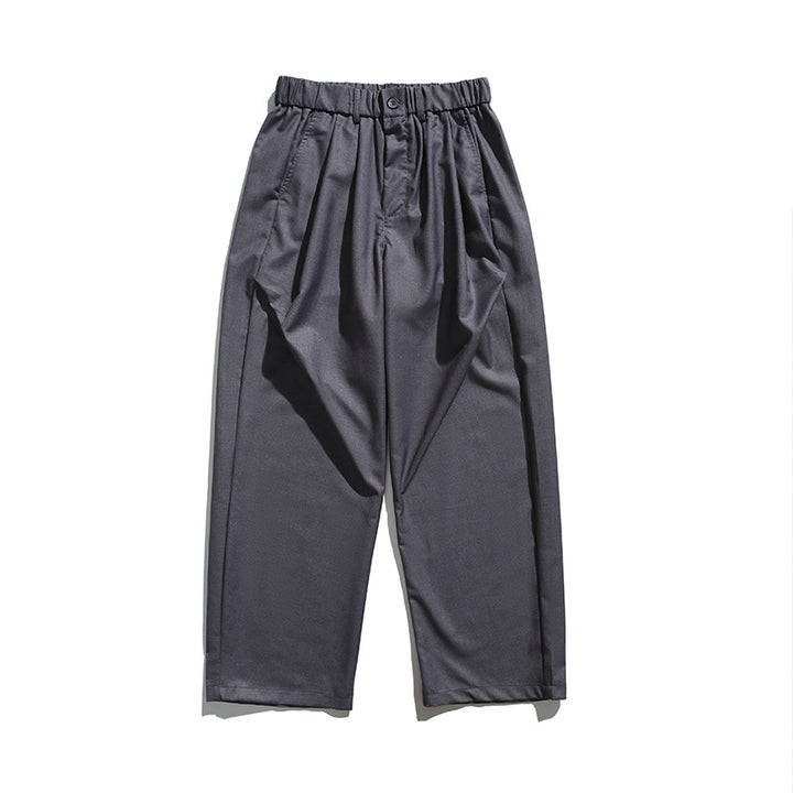 Men's wide pleated pants with elastic drawstring waistband and cropped cut Mune Fashion