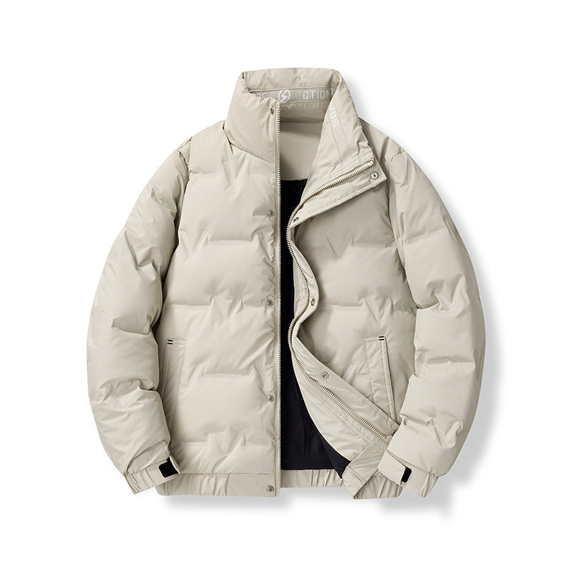 Men's padded quilted jacket with high collar and concealed zipper front Mune Fashion
