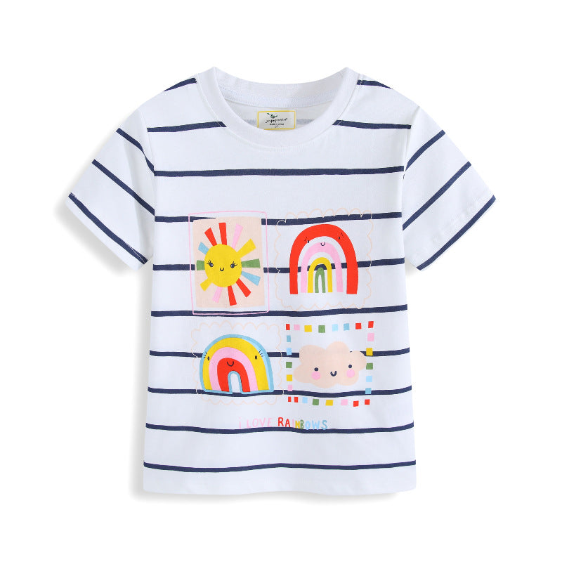 Children's T-Shirt with colorful rainbow and cheerful sun design Mune Fashion
