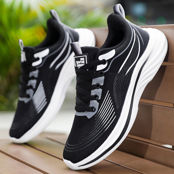 Unisex nan lightweight comfort running sneaker with seamless mesh upper, padded heel collar, and shock-absorbing wave EVA sole Mune Fashion