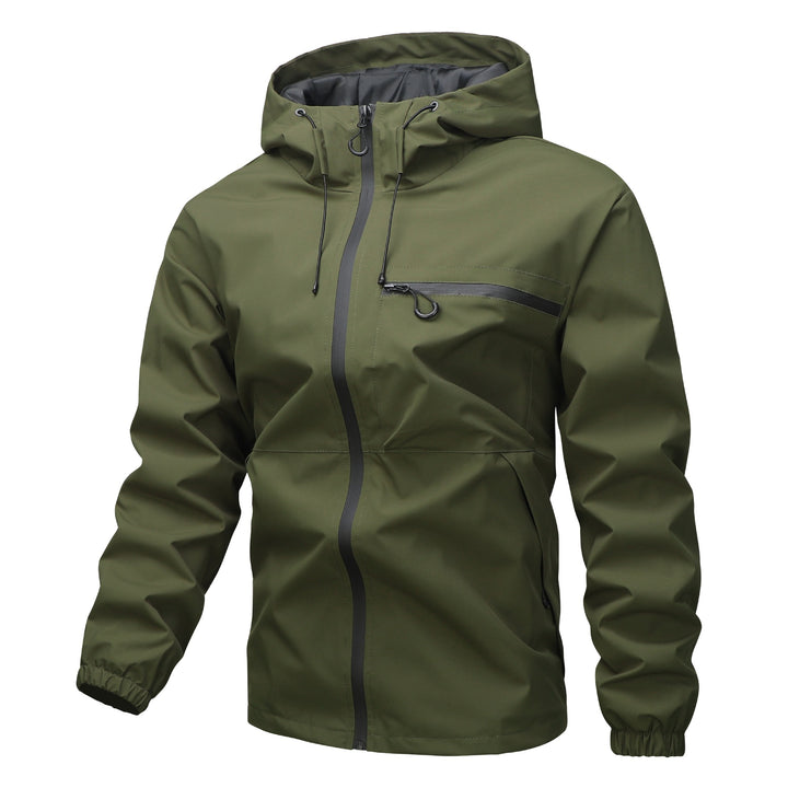 Men's lightweight three-layer softshell rain jacket with welded zippers, hood, and chest zipper Mune Fashion